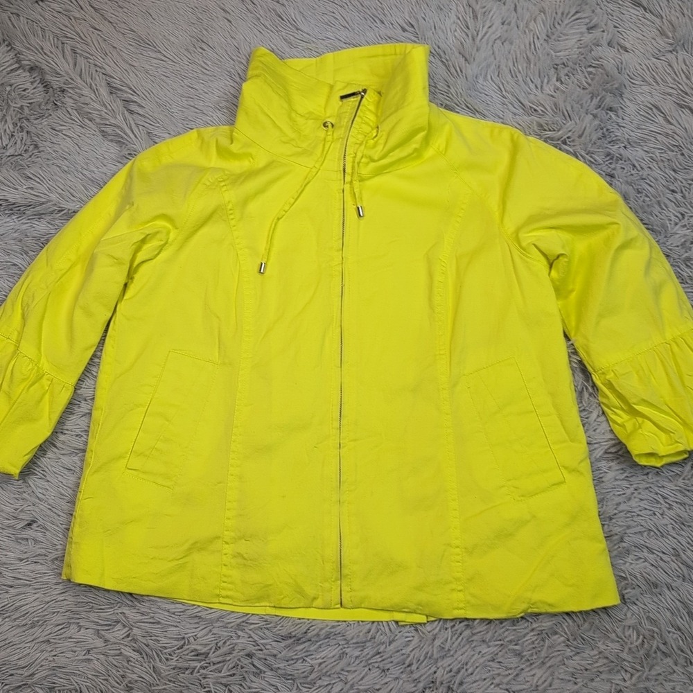Erin London Jacket Womens S Yellow Pockets Zip Up‎ Lightweight Comfort Casual